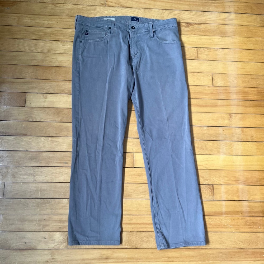 AG Adriano Goldschmied The Graduate Tailored Leg Grey Chino Pants 36x36 Mens